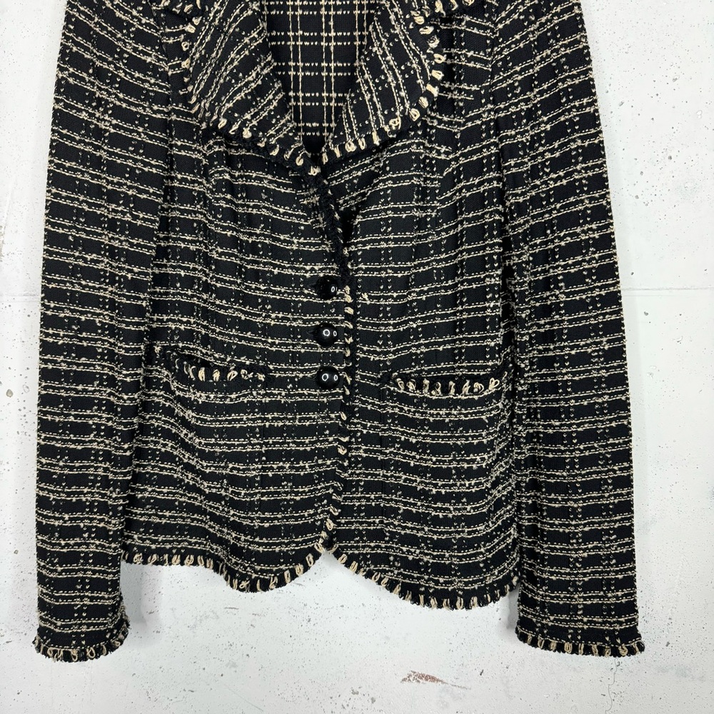 St John Boucle Tweed Knit Notch Lapel Button Front Blazer Jacket Buttons 8 - Picture 6 of 12